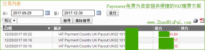在Payoneer后台查询VAT缴费记录