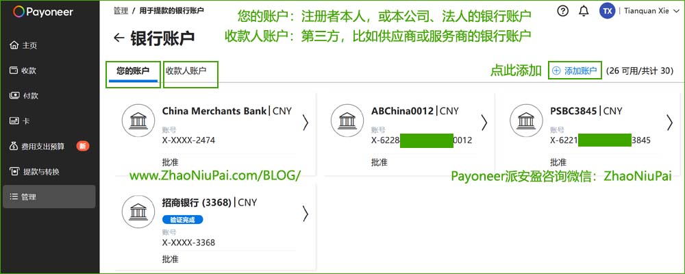 Payoneer派安盈银行账户绑定界面 Payoneer派安盈银行账户.jpg