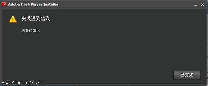 Adobe Flash Player安装遇到错误：未能初始化